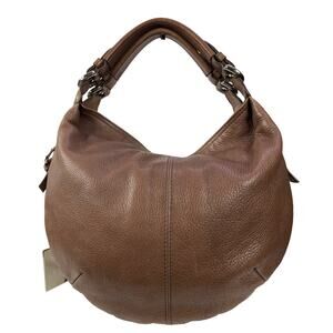 Furla Brown Pebbled Leather Hobo Bag Made In Italy Slouchy Handbag Purse
